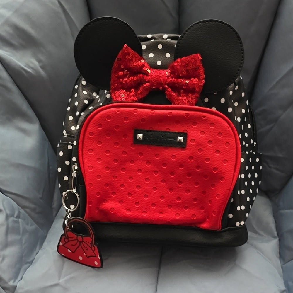 Polka Dot Kids Backpack with Red Bow